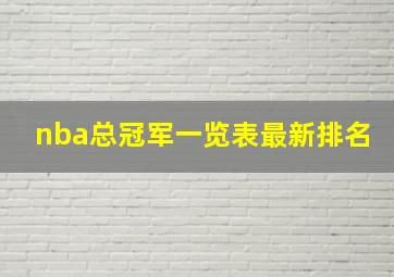 nba总冠军一览表最新排名