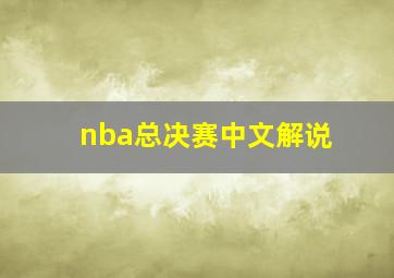 nba总决赛中文解说