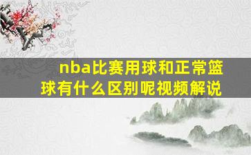 nba比赛用球和正常篮球有什么区别呢视频解说