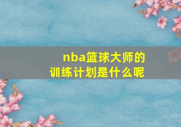 nba篮球大师的训练计划是什么呢