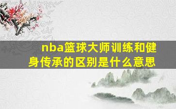 nba篮球大师训练和健身传承的区别是什么意思