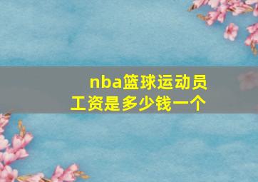 nba篮球运动员工资是多少钱一个