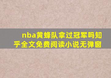 nba黄蜂队拿过冠军吗知乎全文免费阅读小说无弹窗