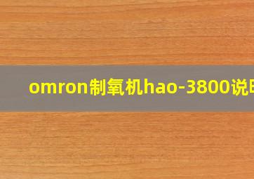 omron制氧机hao-3800说明书