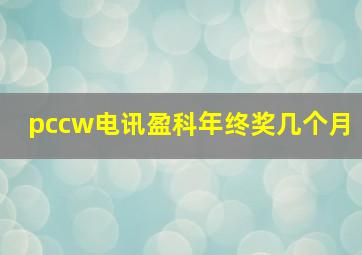 pccw电讯盈科年终奖几个月