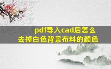 pdf导入cad后怎么去掉白色背景布料的颜色