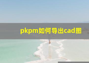 pkpm如何导出cad图