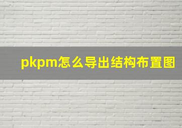 pkpm怎么导出结构布置图