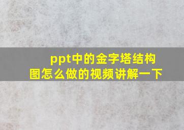 ppt中的金字塔结构图怎么做的视频讲解一下