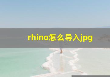 rhino怎么导入jpg