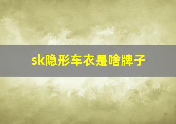 sk隐形车衣是啥牌子