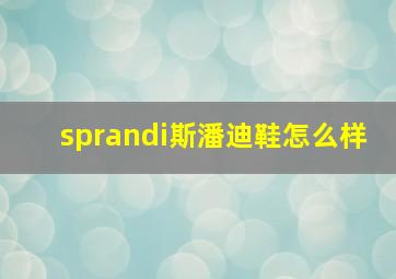 sprandi斯潘迪鞋怎么样