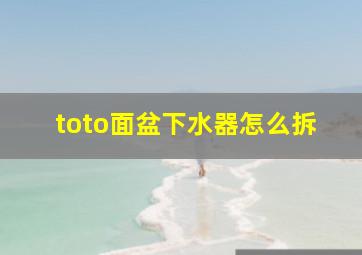 toto面盆下水器怎么拆