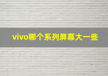 vivo哪个系列屏幕大一些