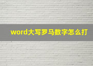 word大写罗马数字怎么打