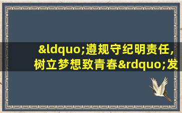 “遵规守纪明责任,树立梦想致青春”发言稿