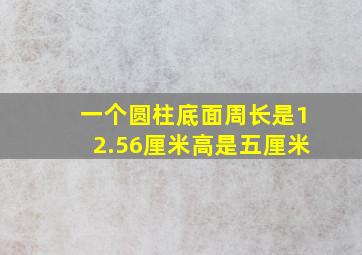 一个圆柱底面周长是12.56厘米高是五厘米