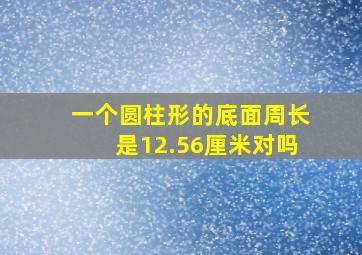 一个圆柱形的底面周长是12.56厘米对吗