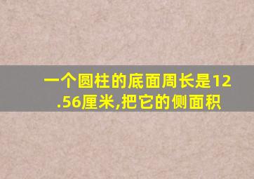 一个圆柱的底面周长是12.56厘米,把它的侧面积