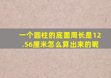 一个圆柱的底面周长是12.56厘米怎么算出来的呢