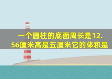 一个圆柱的底面周长是12.56厘米高是五厘米它的体积是