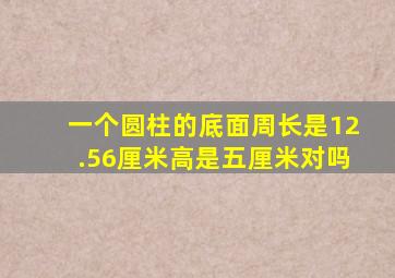 一个圆柱的底面周长是12.56厘米高是五厘米对吗