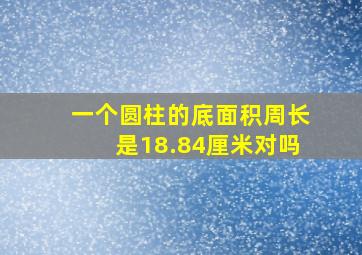 一个圆柱的底面积周长是18.84厘米对吗