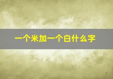 一个米加一个白什么字