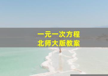 一元一次方程北师大版教案