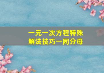 一元一次方程特殊解法技巧一同分母