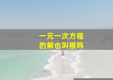 一元一次方程的解也叫根吗