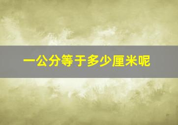 一公分等于多少厘米呢