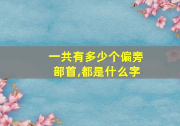 一共有多少个偏旁部首,都是什么字