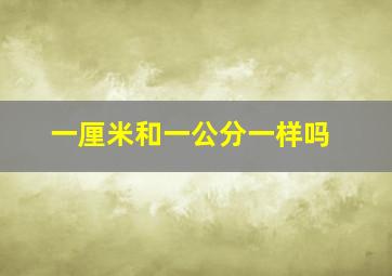 一厘米和一公分一样吗