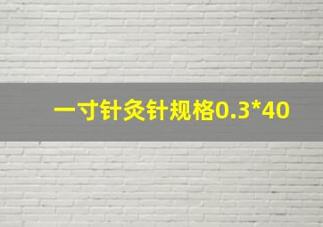 一寸针灸针规格0.3*40