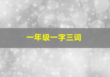 一年级一字三词