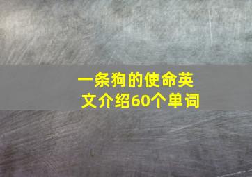 一条狗的使命英文介绍60个单词