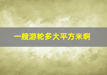 一艘游轮多大平方米啊