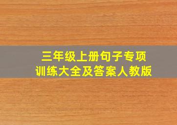 三年级上册句子专项训练大全及答案人教版