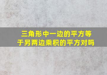 三角形中一边的平方等于另两边乘积的平方对吗