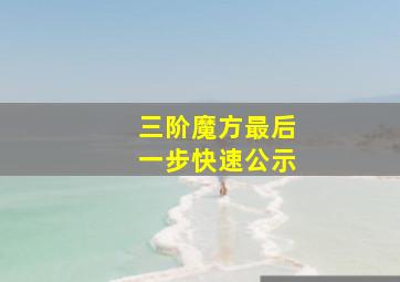 三阶魔方最后一步快速公示