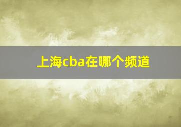 上海cba在哪个频道