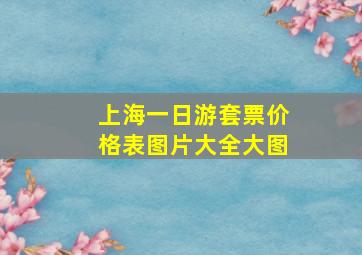 上海一日游套票价格表图片大全大图