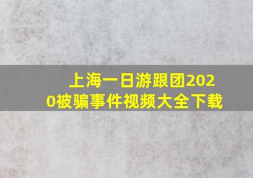 上海一日游跟团2020被骗事件视频大全下载