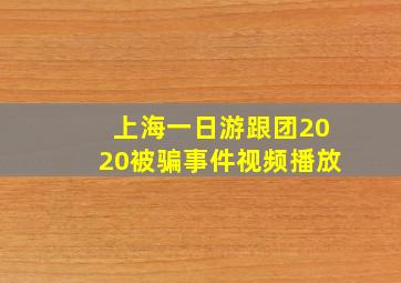 上海一日游跟团2020被骗事件视频播放