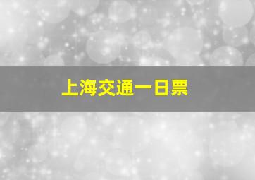 上海交通一日票