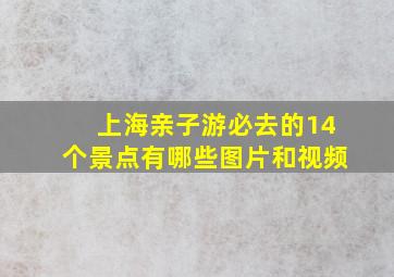 上海亲子游必去的14个景点有哪些图片和视频