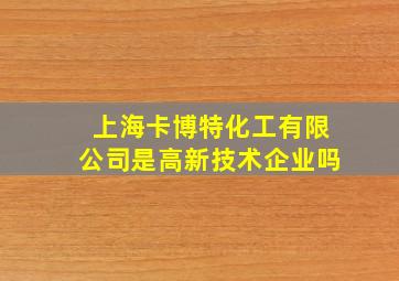 上海卡博特化工有限公司是高新技术企业吗