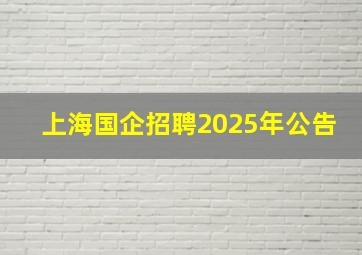 上海国企招聘2025年公告