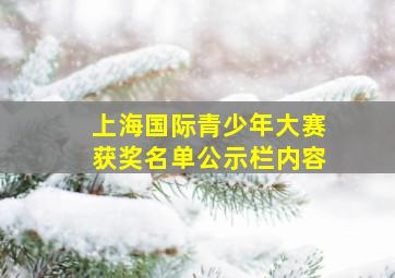 上海国际青少年大赛获奖名单公示栏内容